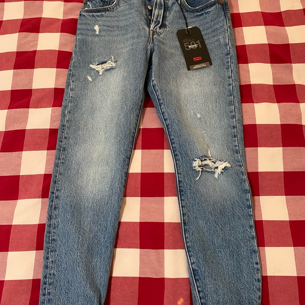 Levi's Distressed Blue Jeans